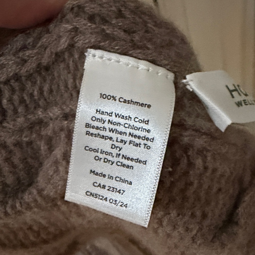 NWT Haven Warm Brown Knit 100% cashmere scarf - Picture 3 of 4